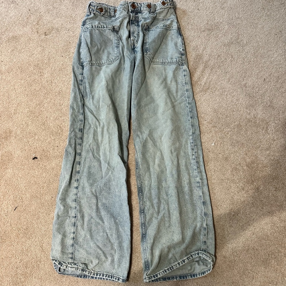 Free People Light Blue Flare & Wide Leg Jeans